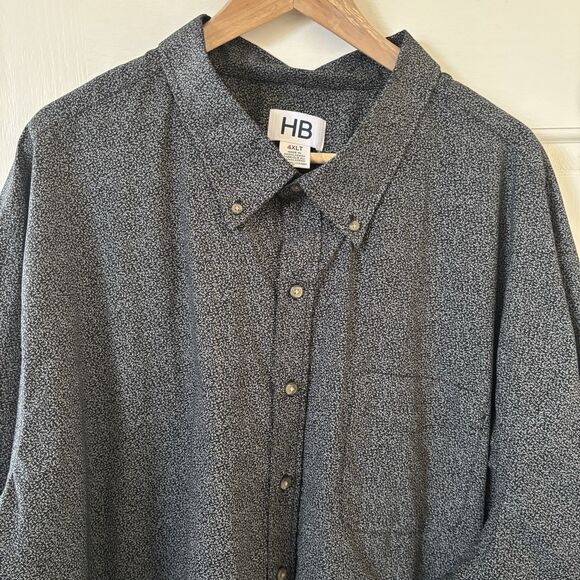 HB‎ Harbor Bay Men Button Shirt Size 4XLT Long Sleeve Abstract Office Prep City - Picture 3 of 11